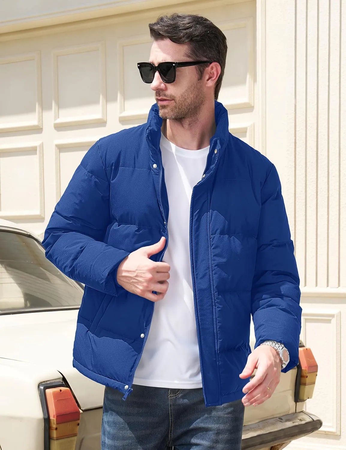 MAGCOMSEN Men's Down Jacket Warm Puffer Jacket Winter Coats Water Resistant Windproof Insulated Jacket