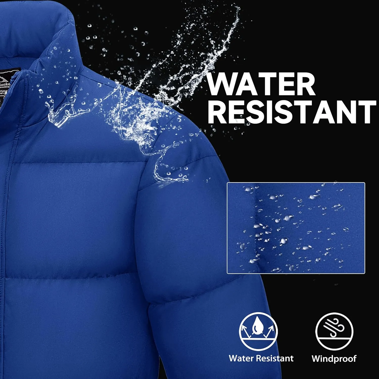 MAGCOMSEN Men's Down Jacket Warm Puffer Jacket Winter Coats Water Resistant Windproof Insulated Jacket