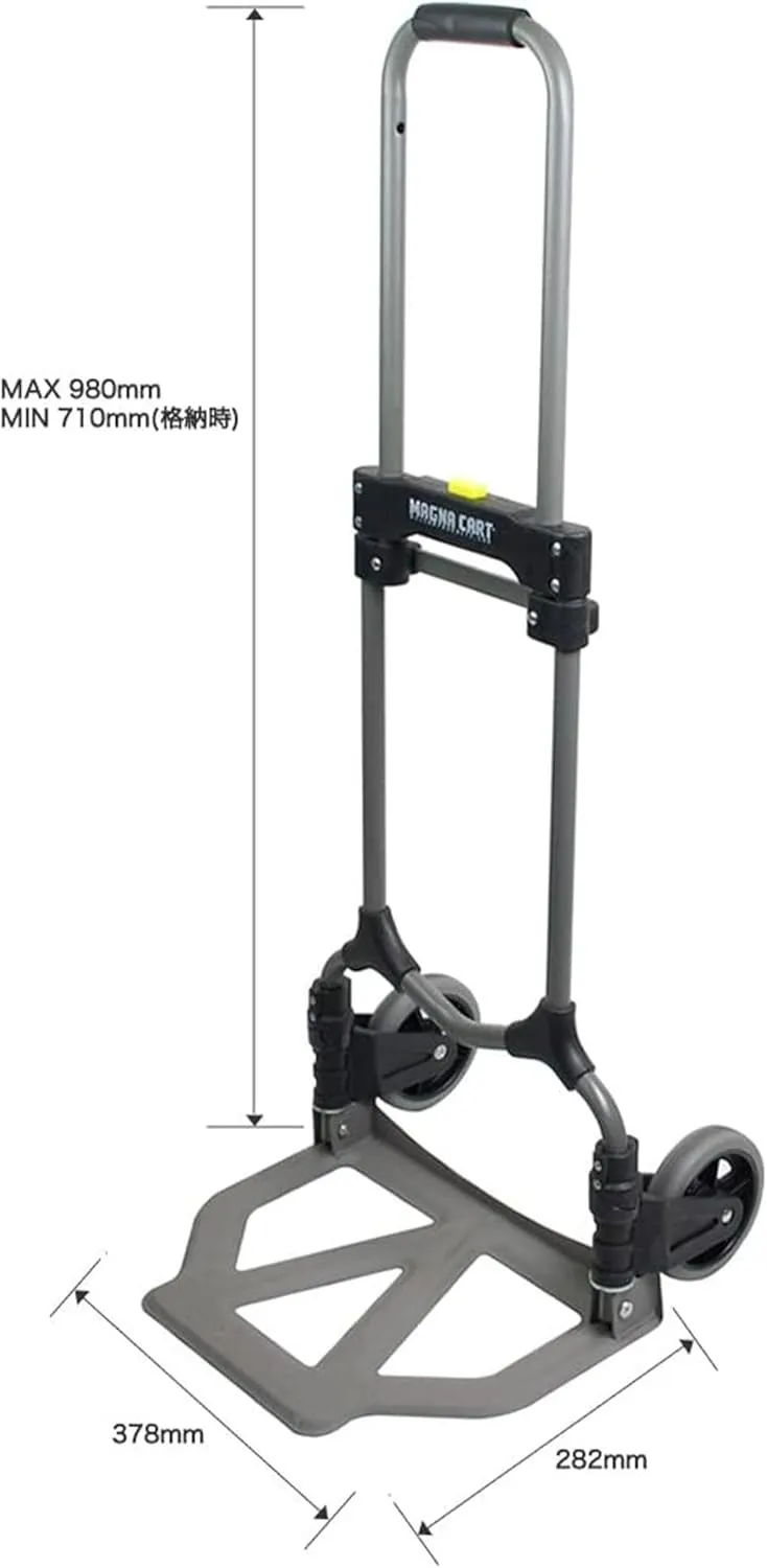 Magna Cart MCI Steel Folding Hand Truck, Foldable Personal Moving Dolly with Wheels, 160-Pound Capacity