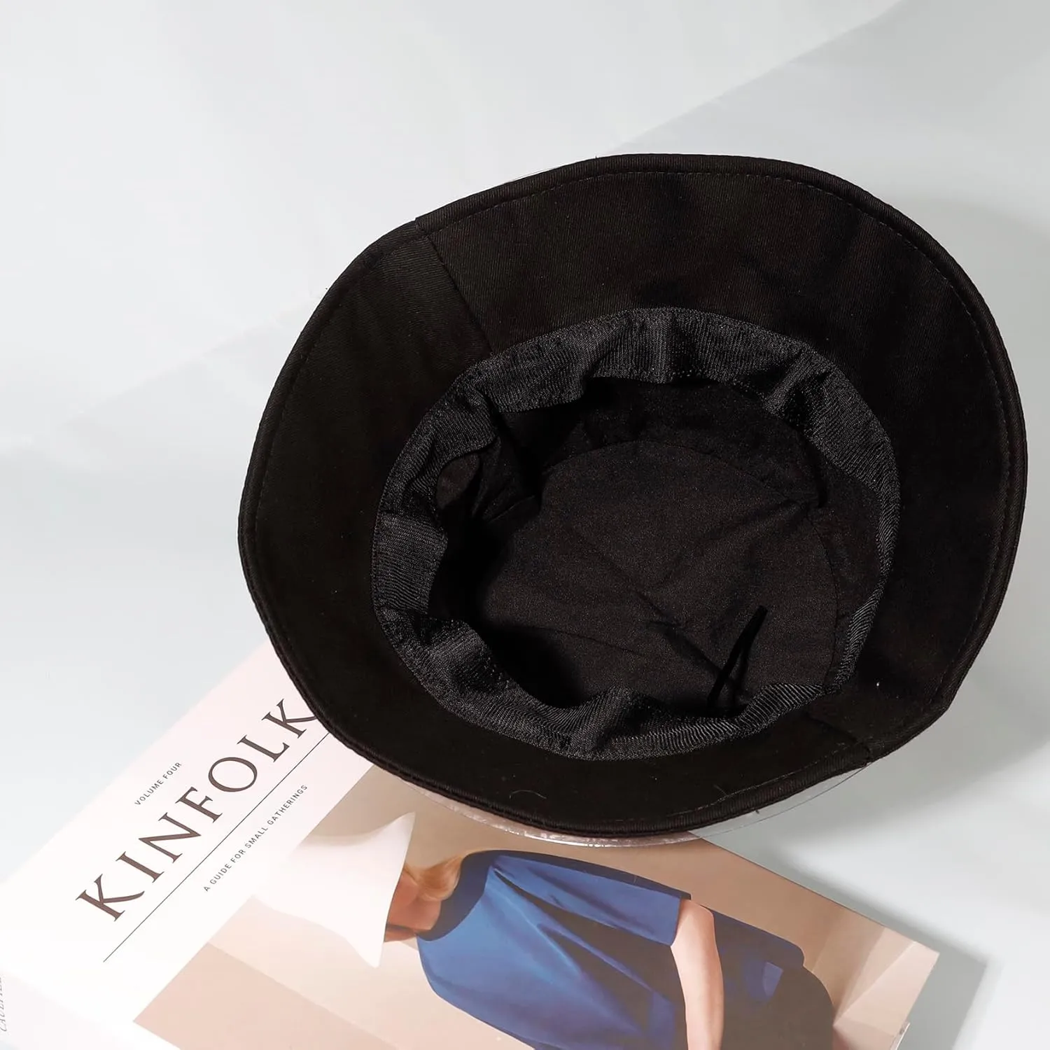 Manfnee Jean Bucket Hat for Women Men Wide Brim Cotton Sun Hat Beach Vacation Travel Accessories