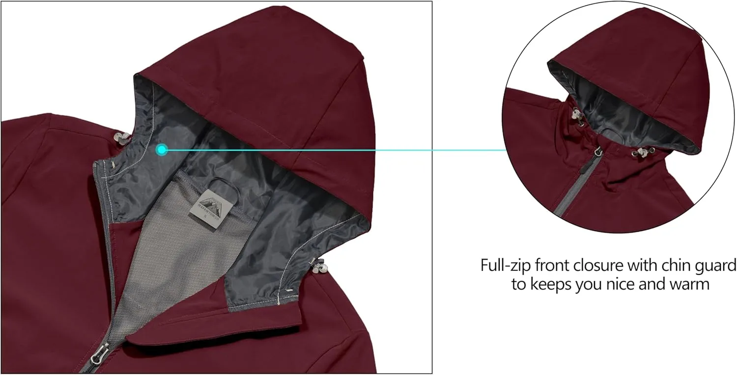Mapamyumco Women's Lightweight Jacket Running Windbreaker with Hood Windproof Stretch UPF50 