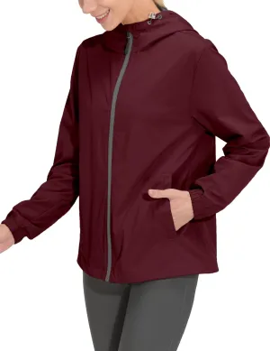 Mapamyumco Women's Lightweight Jacket Running Windbreaker with Hood Windproof Stretch UPF50 