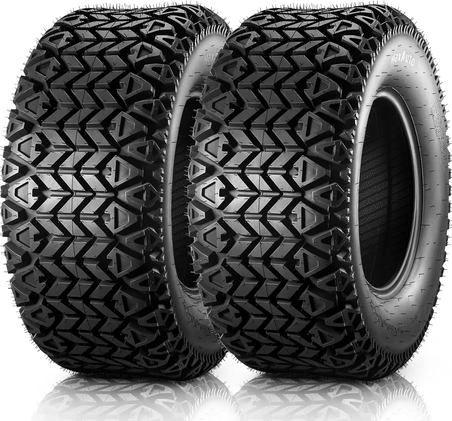 MaxAuto 25x10-12 Atv Tires, 25x10x12 All Terrain UTV ATV Tires for All Trail Tire, 25 10 12 Sand Off-Road Tire, 6PR Tubeless, 2 Pack