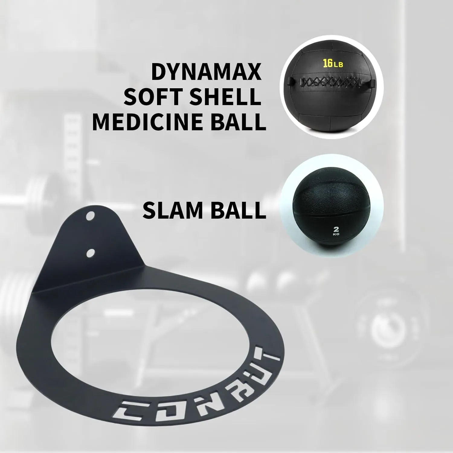 Medicine Ball Rack Exercise Ball Holder Wall Mount, Wall Ball Storage for Gym Sports Garage Home Commercial Accessory 8.8 Inch Inside Diameter