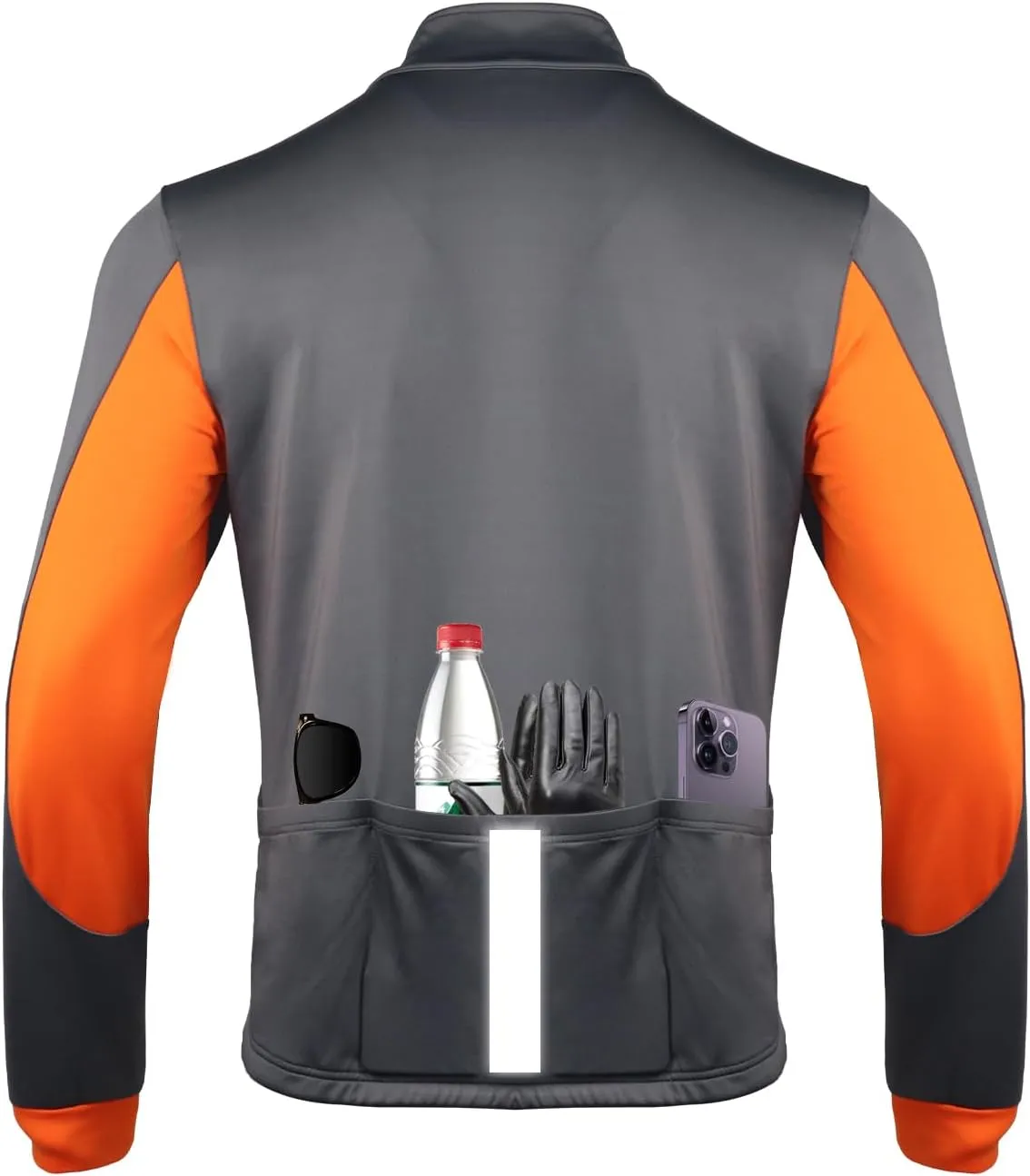 Men's Cycling Bike Jacket Winter Windproof Thermal Softshell Jacket Warm Fleece Reflective Running Jacket