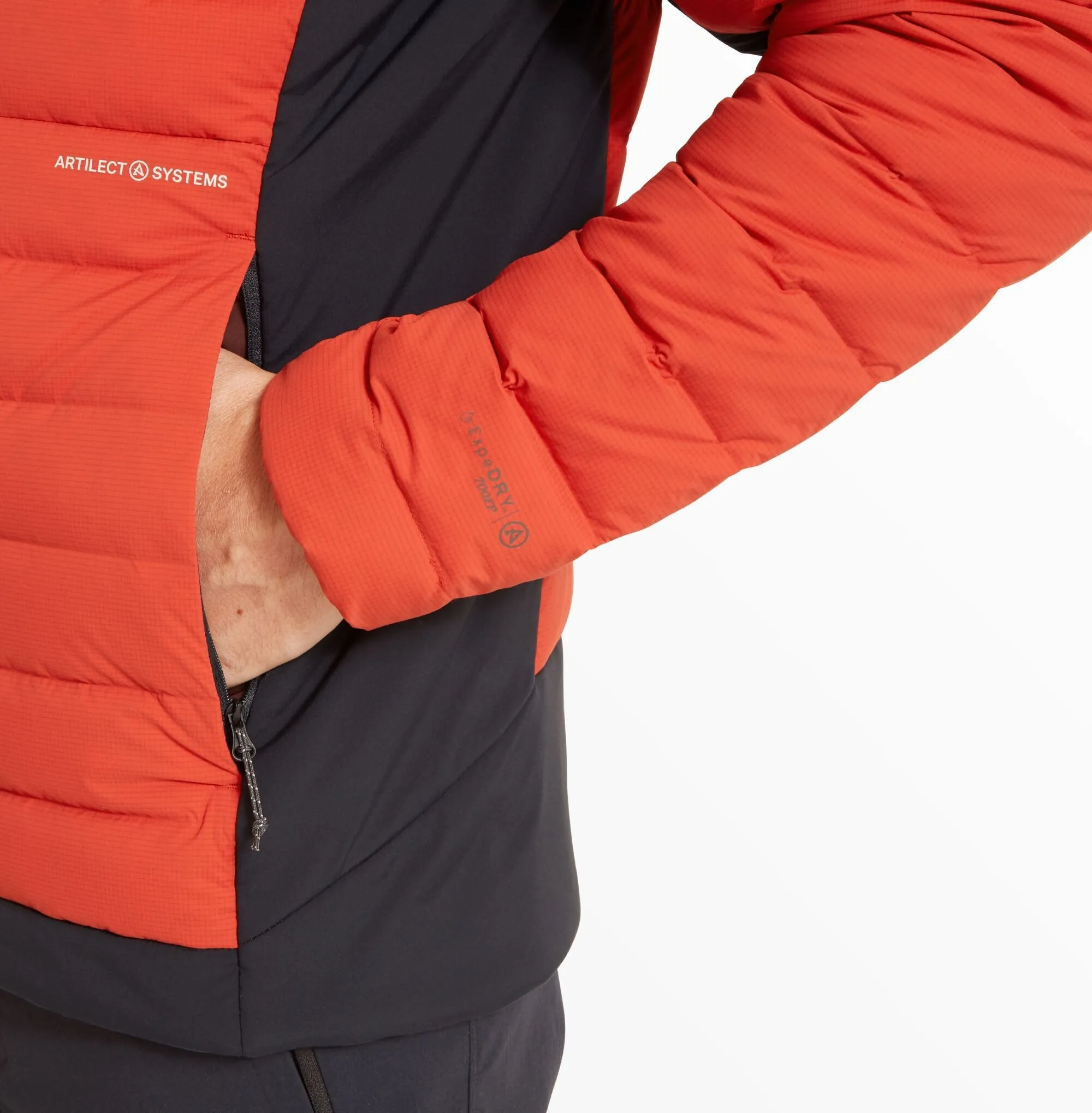 Mens Divide Fusion Stretch Jacket - Ember/Black