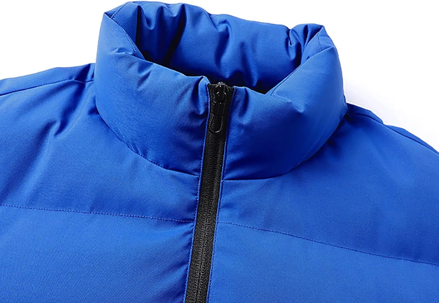 Men's Down Jacket Warm Stand Up Collar Zip Up Bubble Jacket Winter Water Resistant Windproof Insulated Puffer Jacket