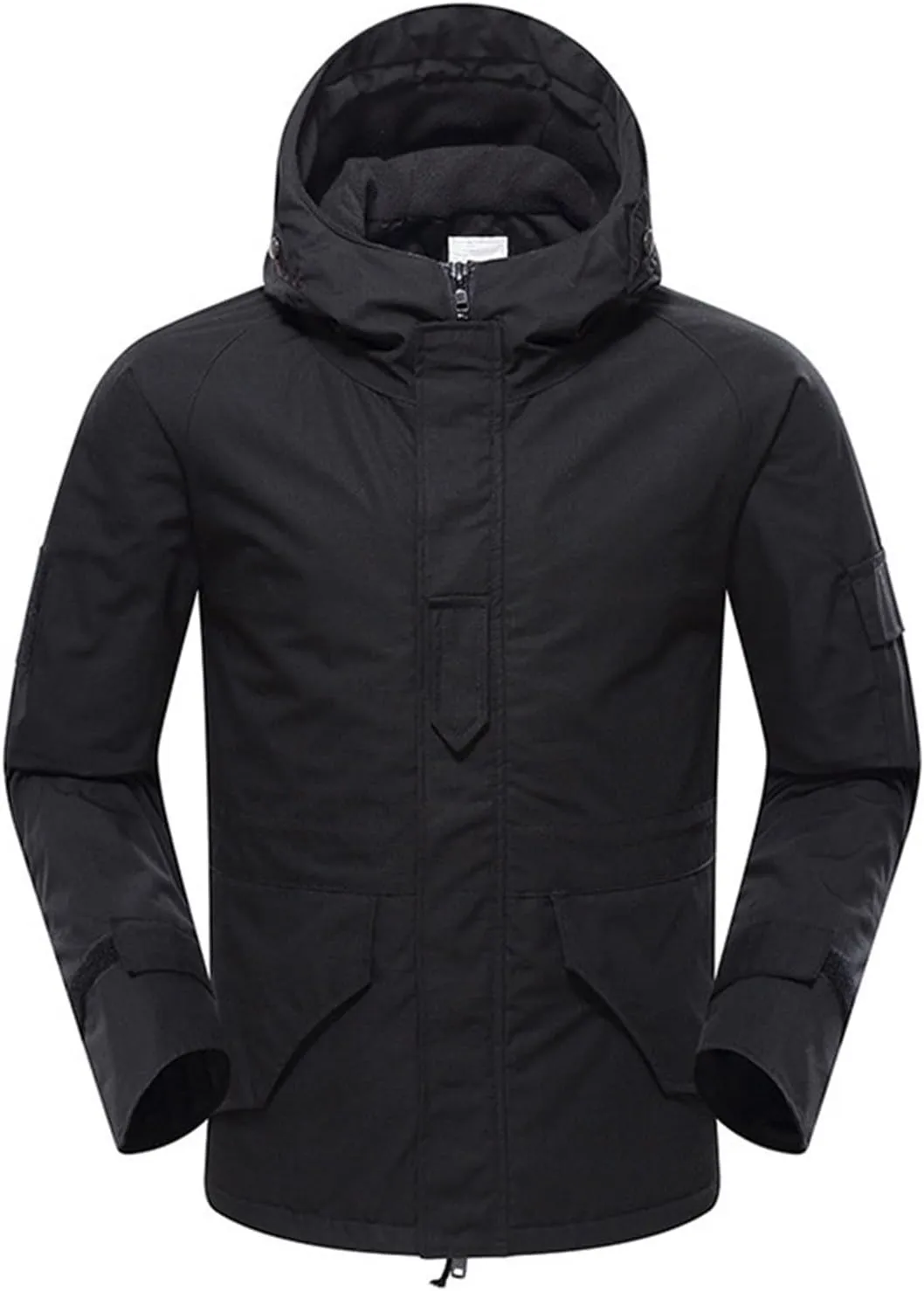 Mens Fleece Lined Camo Jacket Soft Shell Waterproof Windproof Hooded Coats Outdoor Hunting Hiking Tactical Jackets