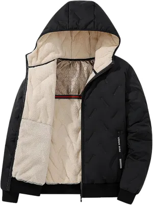 Men's Hoodie Fleece Jacket Zip Up Water Repellent Windproof Warm Winter Coat Outdoor Snowboard Jackets
