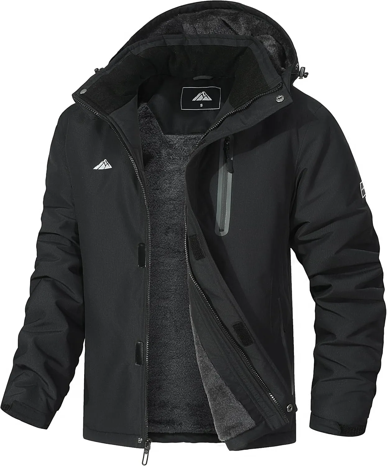 Men's Mountain Ski Jacket Warm Winter Snow Coat Waterproof Snowboarding Jacket Outdoor Windbreaker Hooded for Hiking