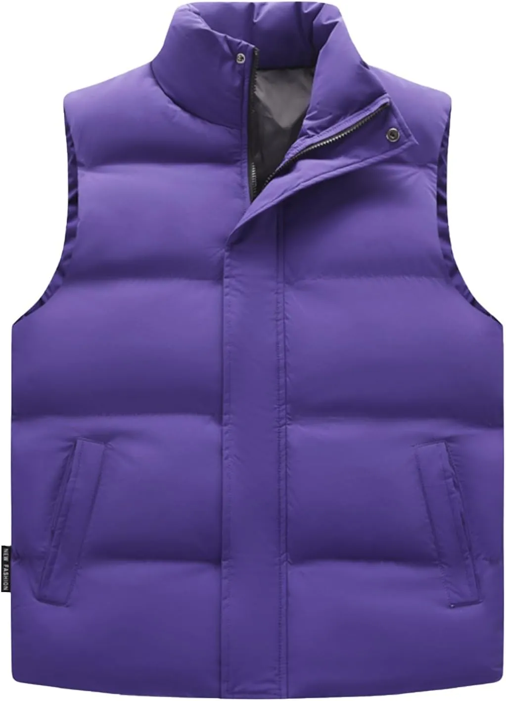 Men's Puffer Vest Lightweight Stand Collar Solid Sleeveless Down Coats Casual Packable Padded Winter Warm Outerwear