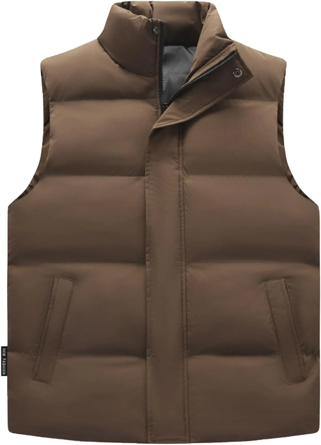 Men's Puffer Vest Lightweight Stand Collar Solid Sleeveless Down Coats Casual Packable Padded Winter Warm Outerwear