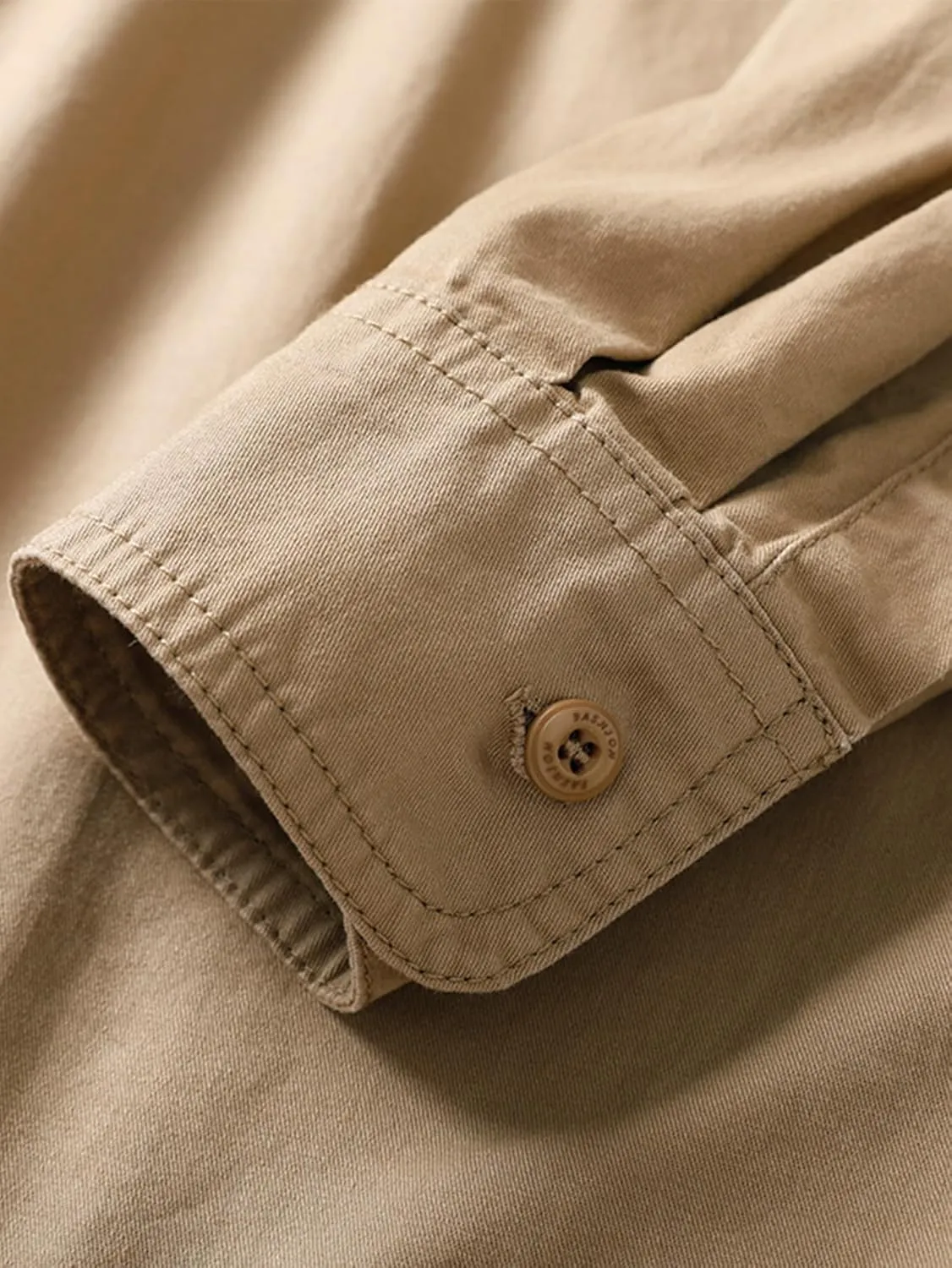 Men's Roll-Up Sleeve Cargo Work Shirts with Pockets