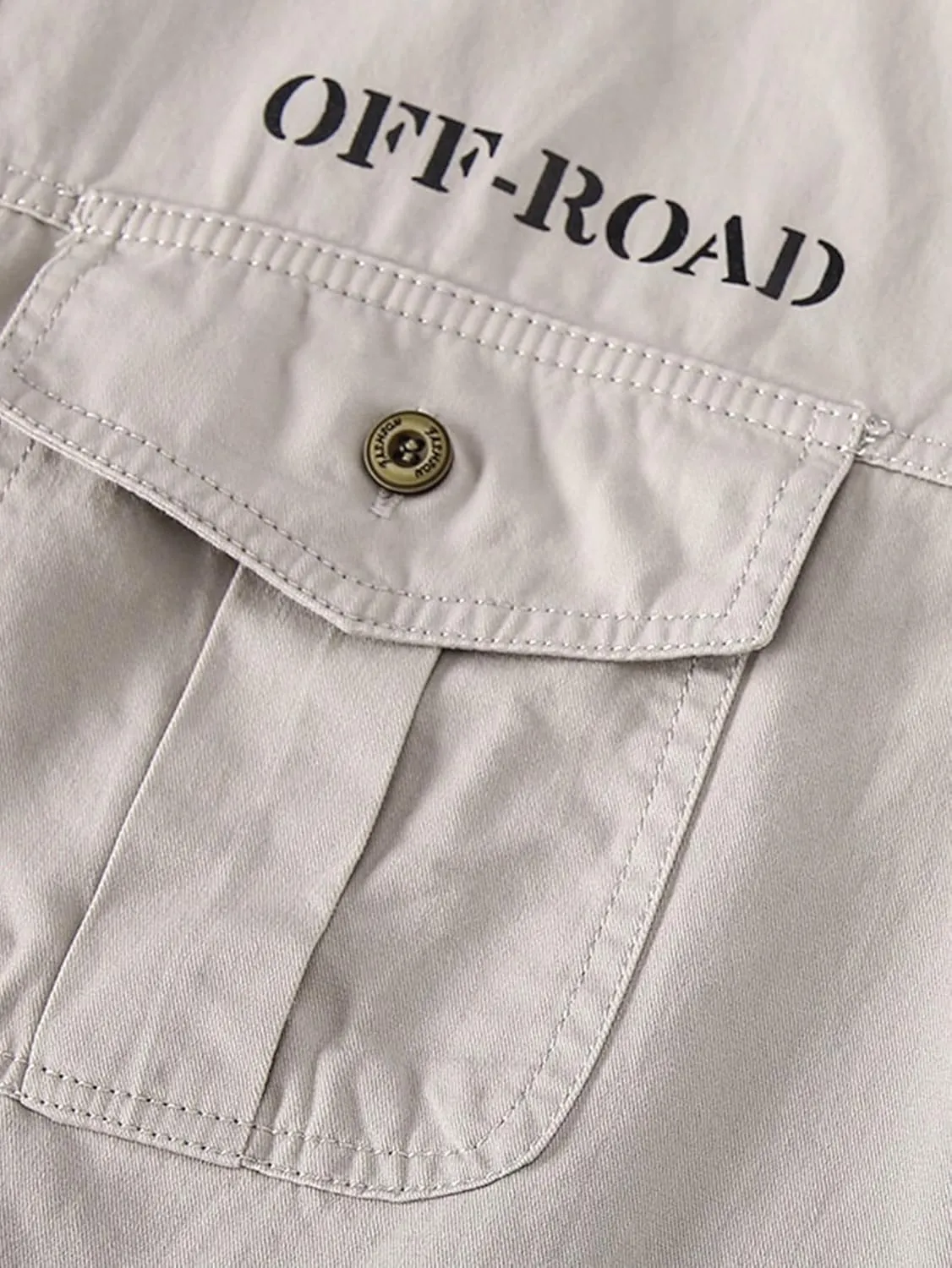 Men's Roll-Up Sleeve Cargo Work Shirts with Pockets