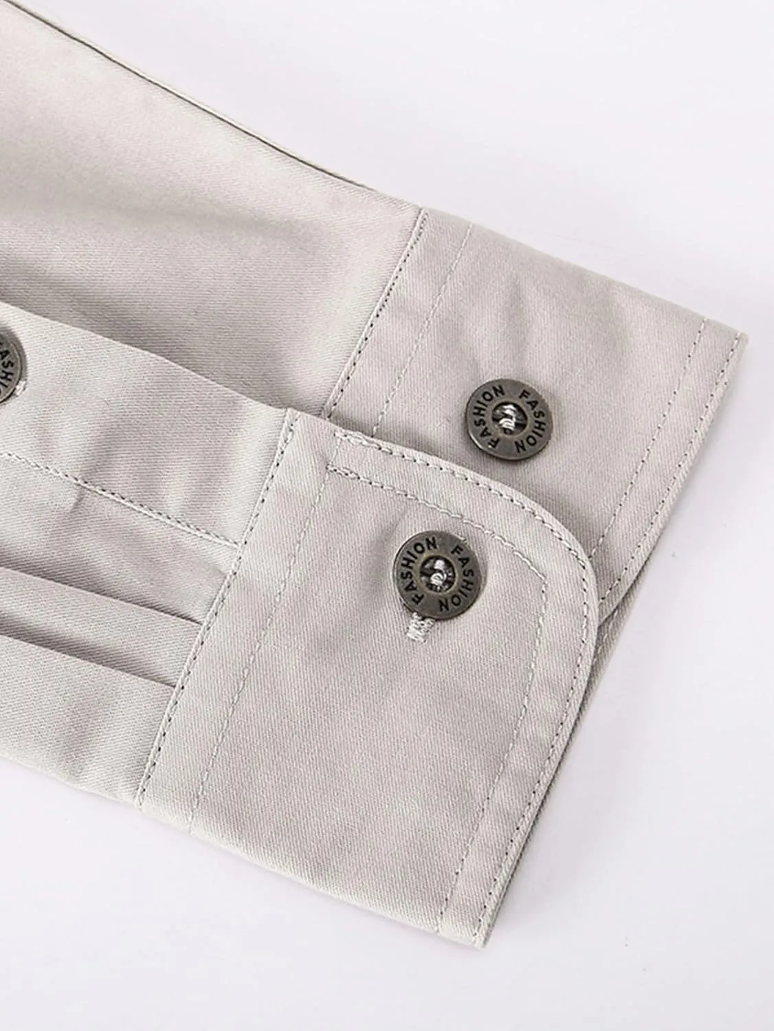 Men's Roll-Up Sleeve Cargo Work Shirts with Pockets