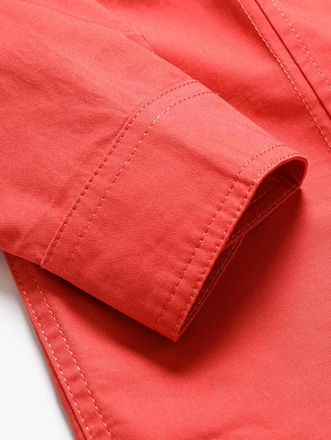 Men's Roll-Up Sleeve Cargo Work Shirts with Pockets