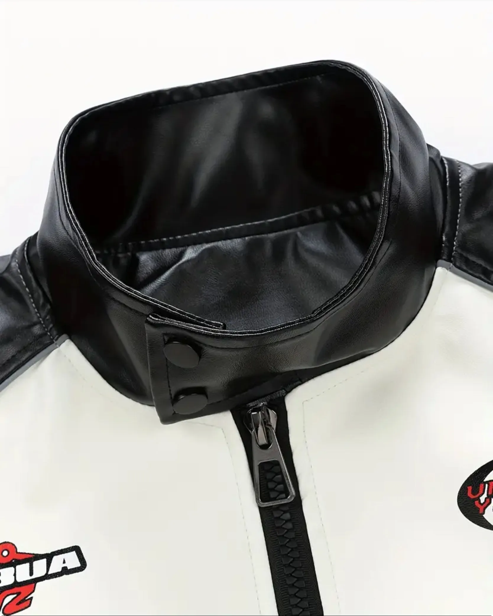 Men'S Trendy Faux Leather Racing Jacket