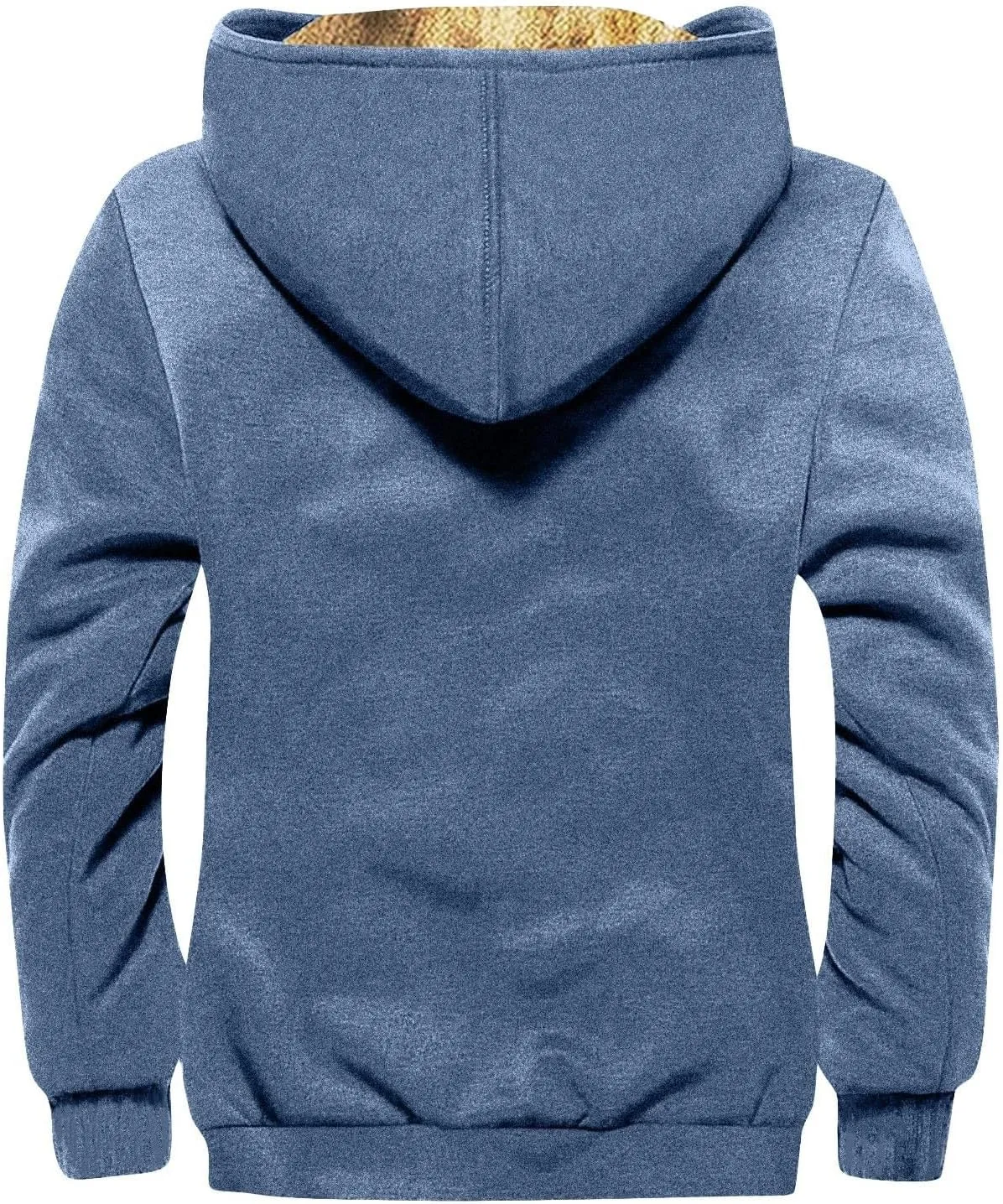 Mens Winter Jacket Winter Warm Hoodies Vintage Printed Jackets Sherpa Fleece Lined Coats Full Zipper Outwear