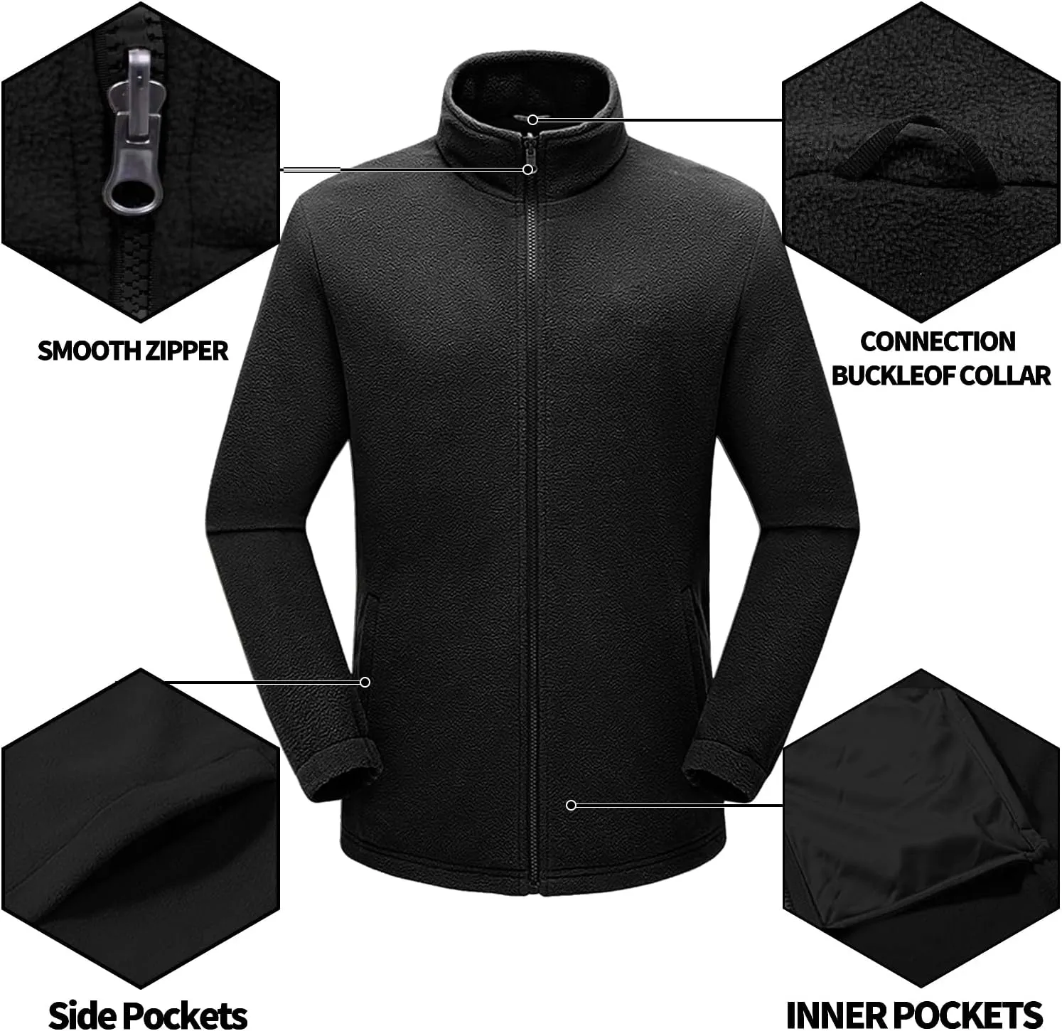 Mens Winter Skiing Jacket 3 in 1 Waterproof Warm Snow Fleece Lining Coat Hooded Windproof Jacket S-6XL