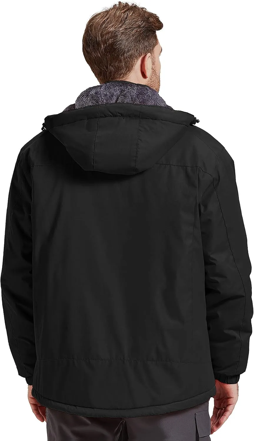 Men's Winter Skiing Jacket Waterproof Warm Snow Fleece LiningCoat Mountain Hooded Windproof Rain Jacket S-5XL