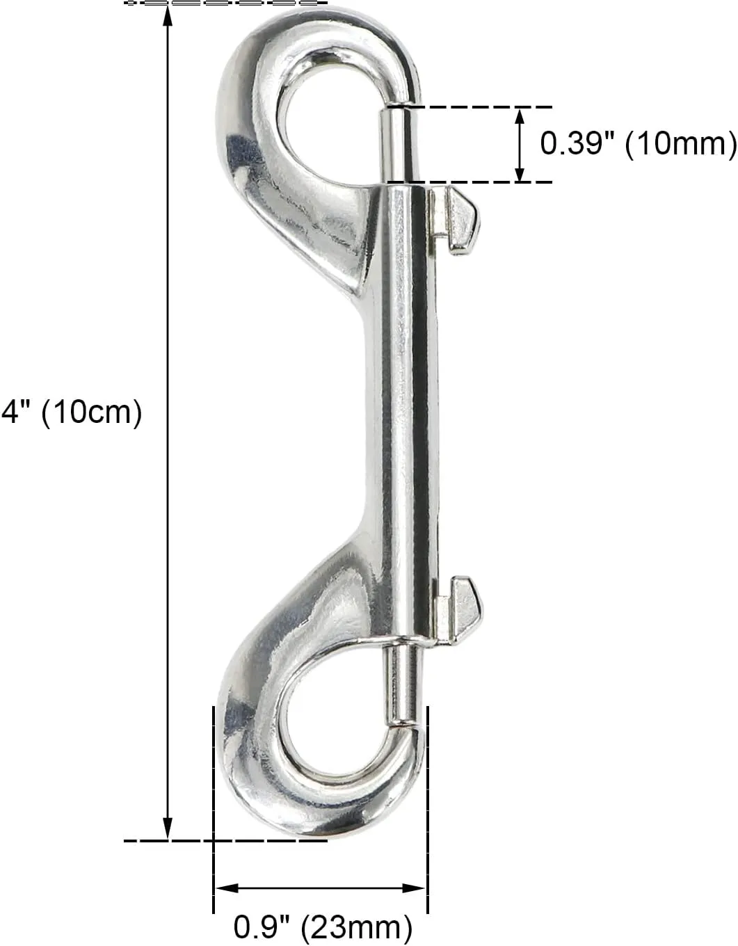 Metal Double Ended Bolt Snap Trigger Chain Diving Clips for Water Bucket Pet Feed Bucket Agricultural Equine Home Dog Leash Garage Use (4" (10cm), 20 Pack)