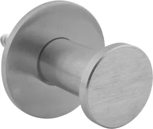 MH.313030.20 Kuka Coat Hook with Plate Diameter 35 mm Coat Hook Depth 30 mm Brushed Stainless Steel Silver