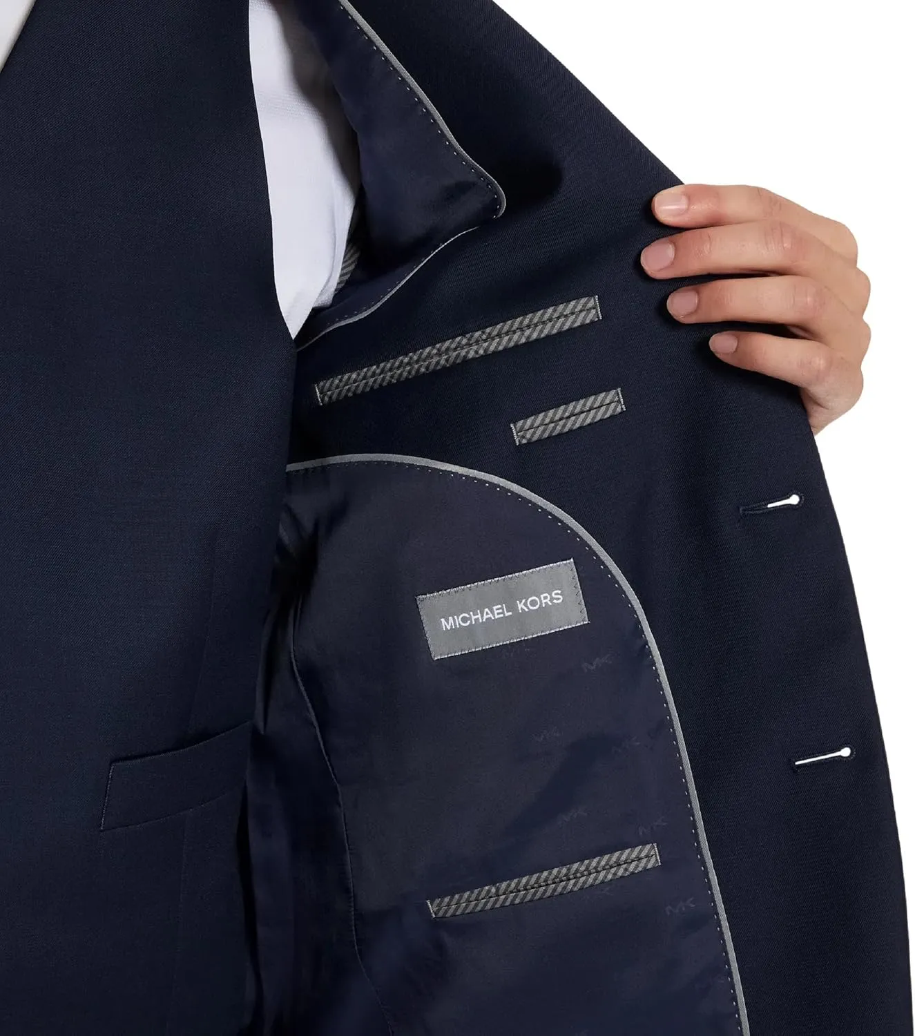 Michael Kors Men’s 3-Piece Classic Fit Suit Separates | Blazer, Vest & Pants, Perfect for Weddings, Proms & Formal Events