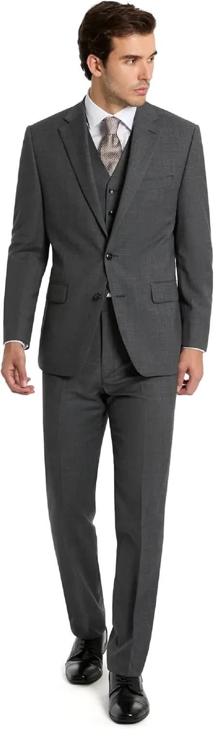 Michael Kors Men’s 3-Piece Classic Fit Suit Separates | Blazer, Vest & Pants, Perfect for Weddings, Proms & Formal Events