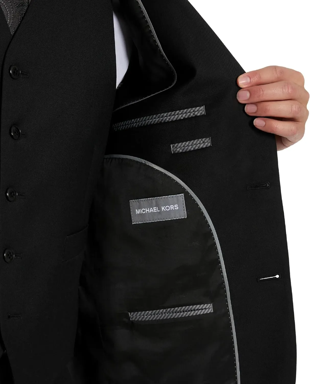 Michael Kors Men’s 3-Piece Classic Fit Suit Separates | Blazer, Vest & Pants, Perfect for Weddings, Proms & Formal Events