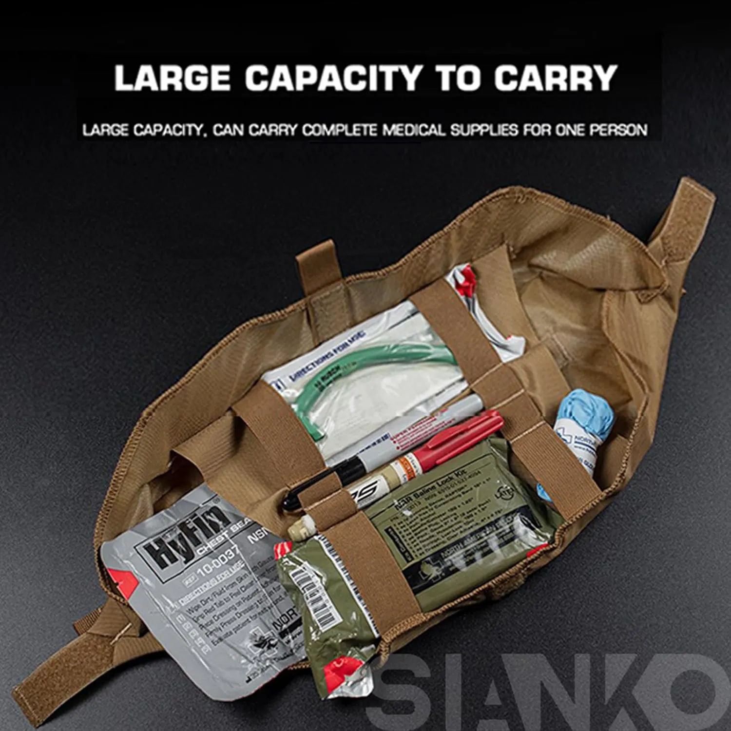 Military Tactical FC First Aid Kit Pouch for Large,Tactical Vest Chest Hanging Multifunctional Portable Utility Expansion Outdoor Medical Bag (Green)