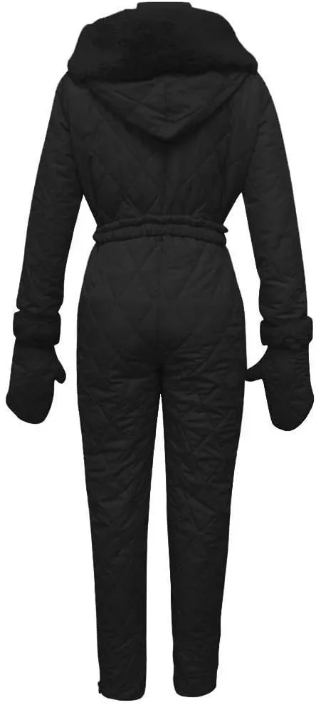 Mmoneyake Snow Suits for Women Winter Warm One Piece Ski Suits Outdoor Sports Waterproof Snowsuit Insulated Jumpsuit Outfits