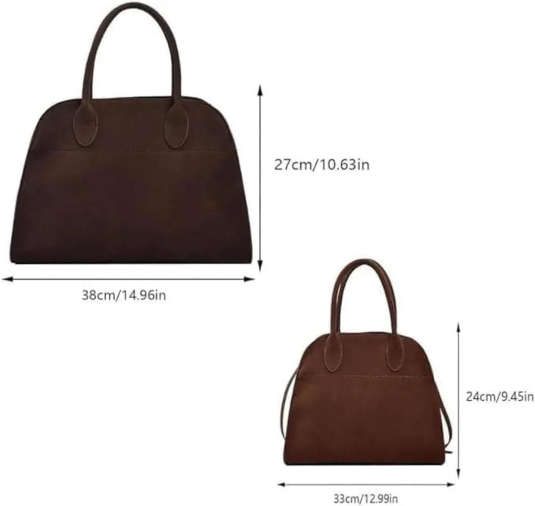 Modavo Bag,Modavo Suede Tote Bag,Fashion Modavo Parisian Stroll Bag, Women's Large Brown Suede Top-Handle Work