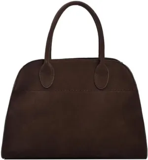 Modavo Bag,Modavo Suede Tote Bag,Fashion Modavo Parisian Stroll Bag, Women's Large Brown Suede Top-Handle Work