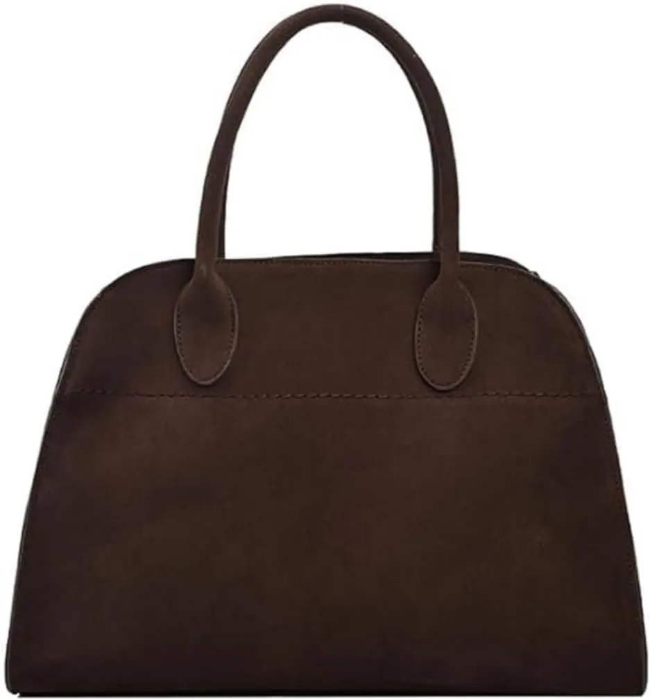 Modavo Bag,Modavo Suede Tote Bag,Fashion Modavo Parisian Stroll Bag, Women's Large Brown Suede Top-Handle Work
