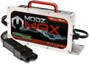 MODZ Max48 15 AMP Golf Cart Battery Charger Compatible with 48 Volt Yamaha G19 - G22 Models