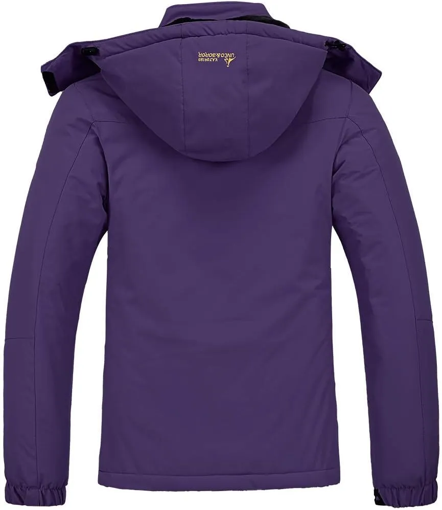 MOERDENG Women's Waterproof Ski Jacket Warm Winter Snow Coat Mountain Windbreaker Hooded Raincoat Jacket