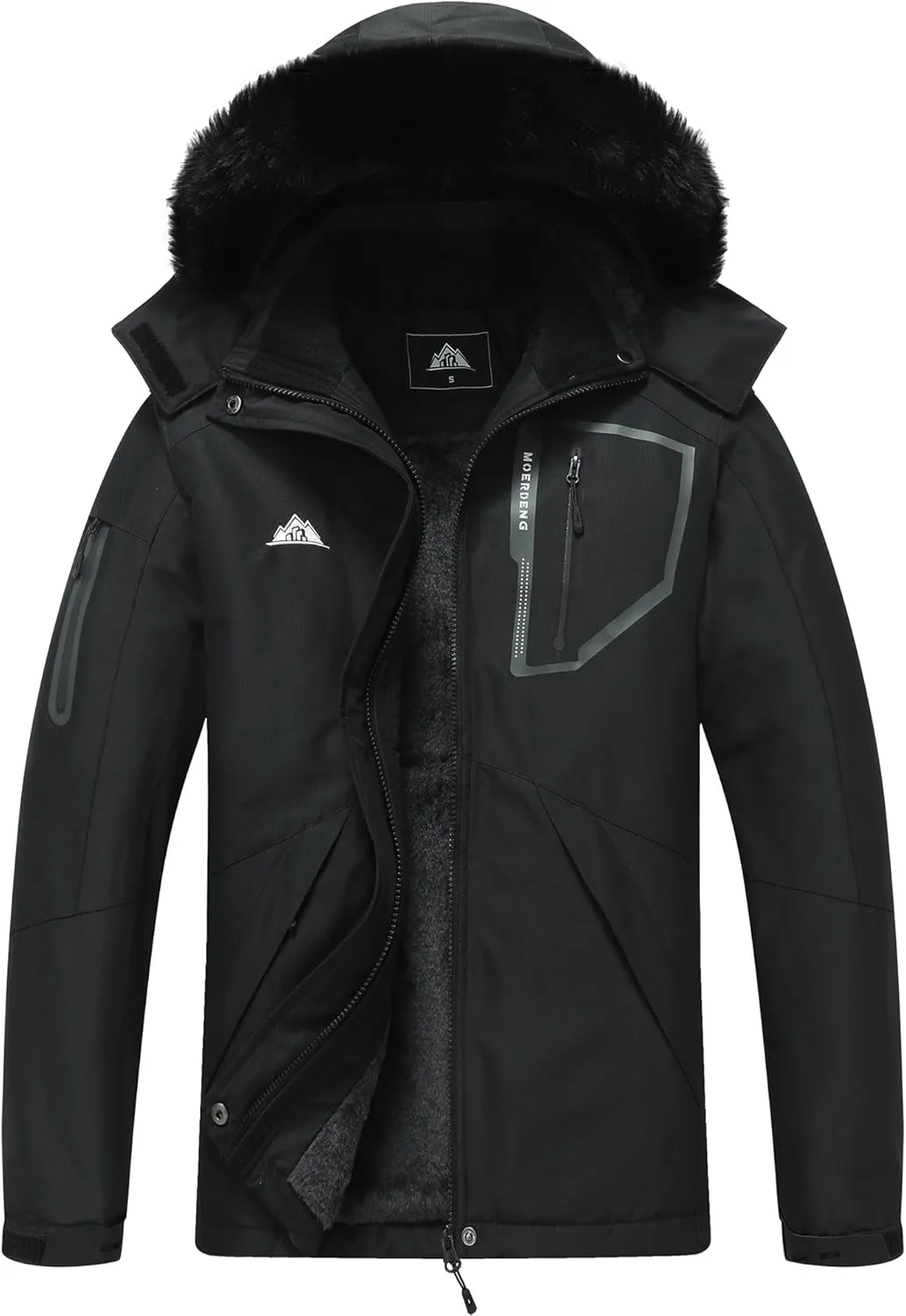 MOERDENG Women's Waterproof Snow Ski Jacket - Warm Winter Coat Insulated for Snowboarding, Mountain Hiking