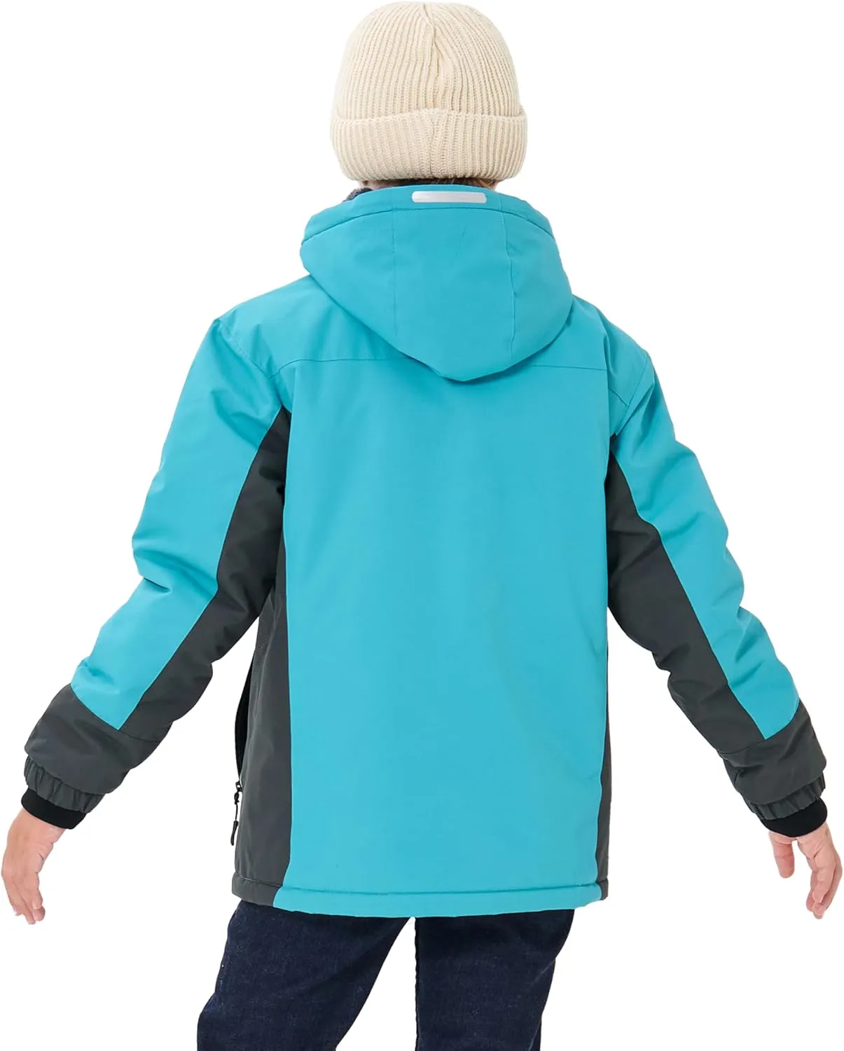 MoFiz Girls Ski Jacket Waterproof Fleece Lined Snowboard Jacket Warm Winter Snow Coats with Removable Hood