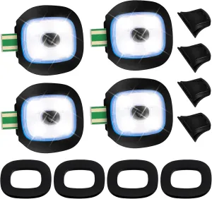 Mudder LED USB Rechargeable Beanie Light with Rubber Piece for LED Beanie Hat Craft Kits, Easy Install and Replaceable Headlamp Hat DIY Unisex Hand-Free Headlight for Men and Women(4 Pieces)