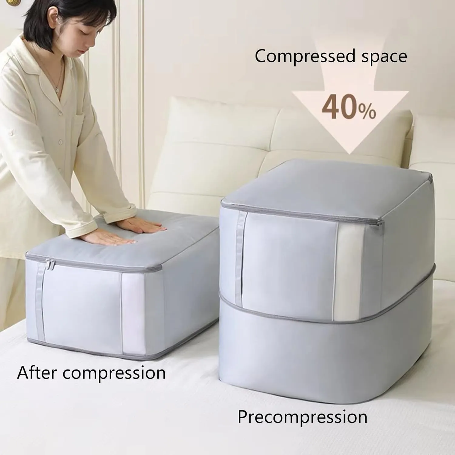 Multipurpose Bedding Storage Solution Easy To Use Bedding Compression Storage Container Portable Quilt Storage Holder