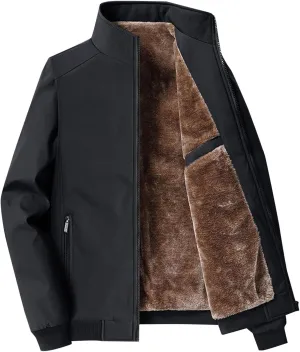 Muscularfit Mens Fall and Winter Warm Jackets Lightweight Stand Collar Windproof Puffer Jacket Casual Zip Up Padded Warm Coat