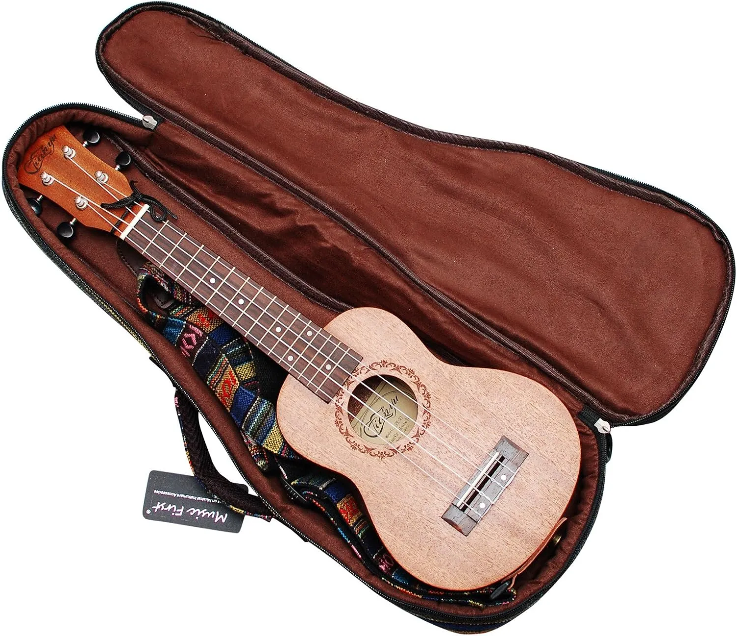 MUSIC FIRST 21" Soprano Country Style Ukulele Bag Gig Bag Case Cover Version 3.0