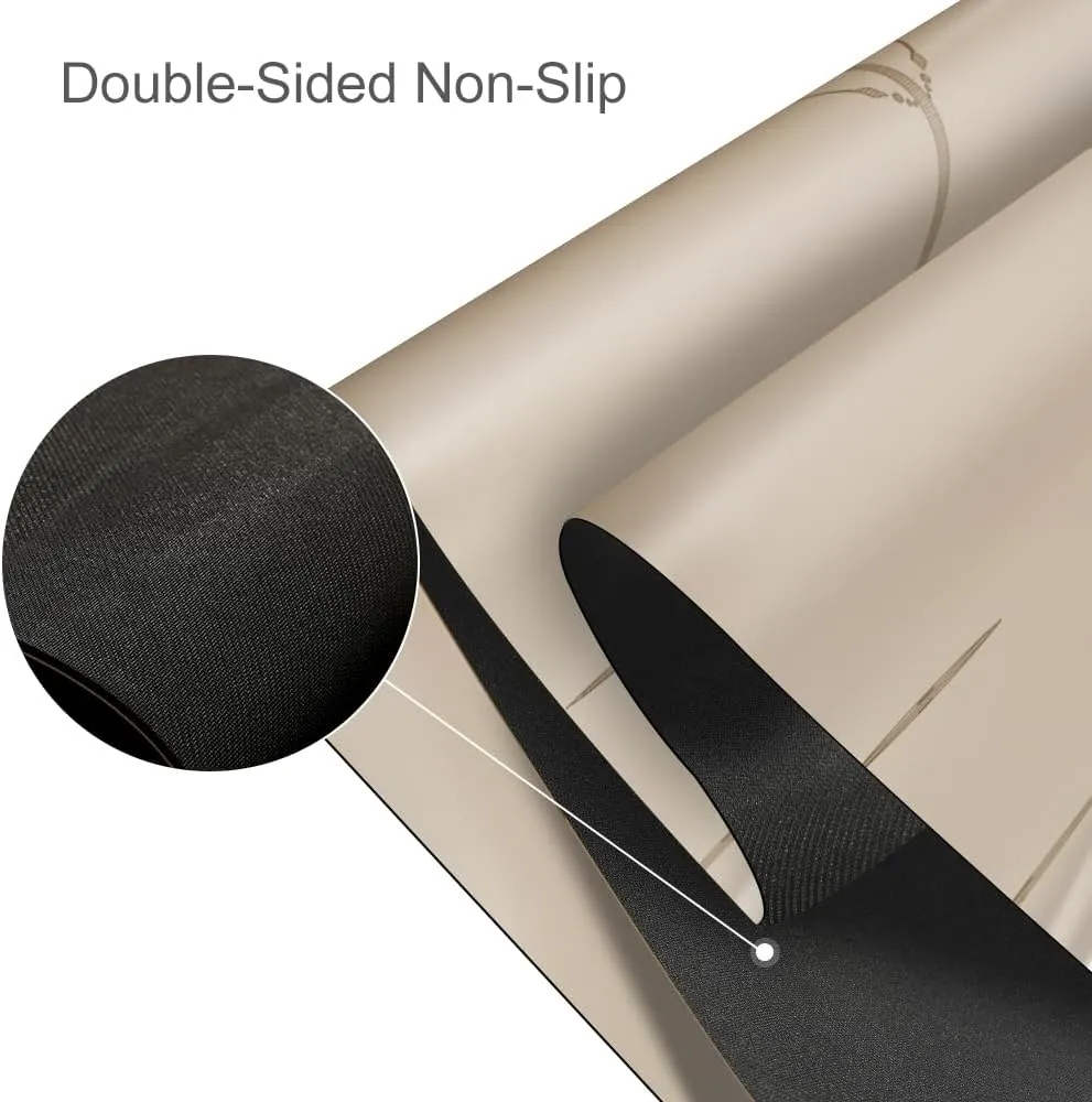 Natural Rubber Yoga Mat - Non Slip Non Toxic - 72’'x26.8''x5mm - Hot Yoga, Pilates, Floor Workout - For Women and Men - with Carrying Bag