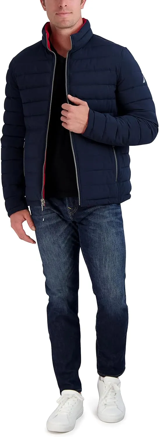 Nautica Men's Puffer Coat Reversible Midweight Insulated Winter Jacket