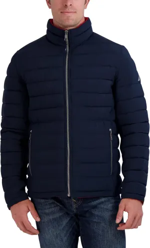 Nautica Men's Puffer Coat Reversible Midweight Insulated Winter Jacket