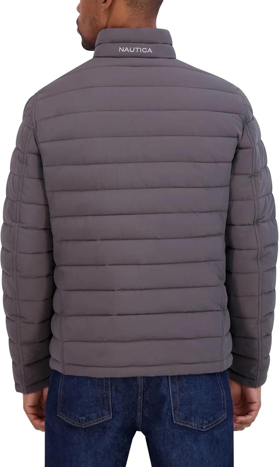 Nautica Men's Puffer Coat Reversible Midweight Insulated Winter Jacket