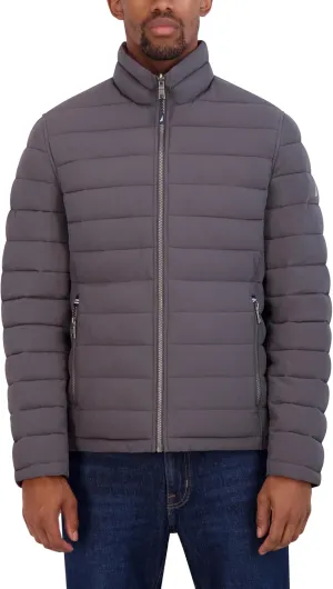 Nautica Men's Puffer Coat Reversible Midweight Insulated Winter Jacket