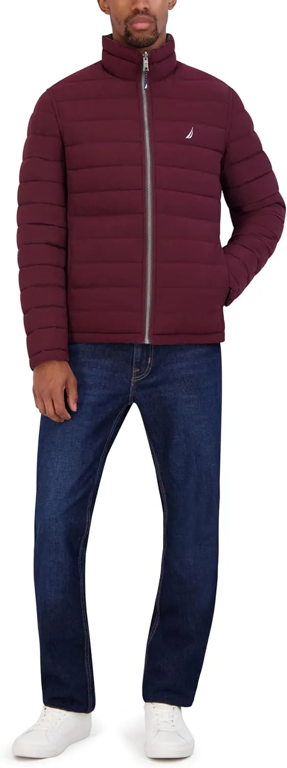 Nautica Men's Puffer Coat Reversible Midweight Insulated Winter Jacket