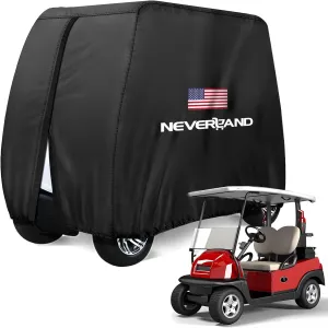 NEVERLAND Golf Cart Cover - Waterproof Golf Cart Covers - Fits for Yamaha Golf Carts EZ GO Club Car - Outdoor Windproof Sunproof