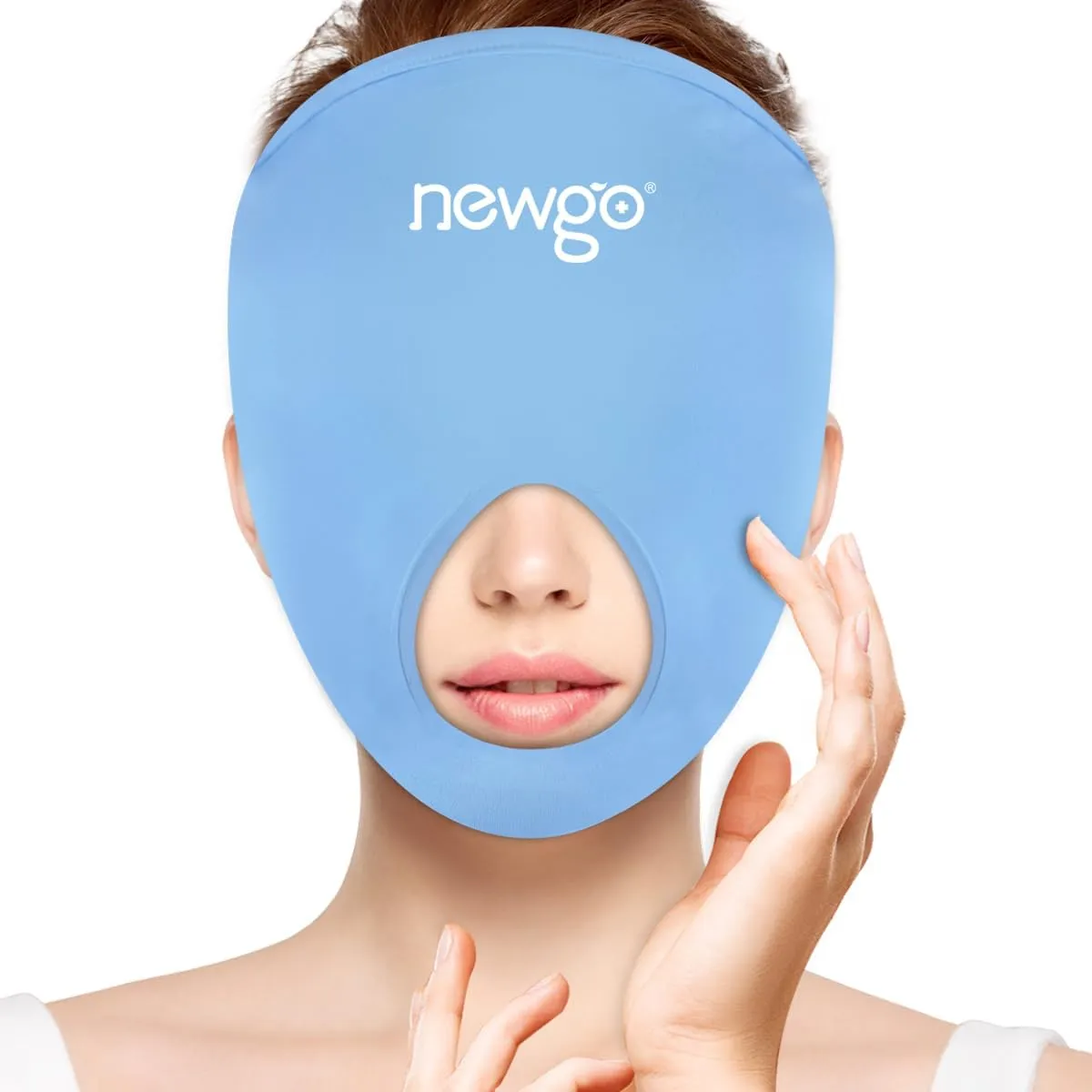 NEWGO Ice Pack Face Ice Mask for Puffy Eyes, Cooling Face Mask Reusable with Thick Gel Pad in Forehead & Eye Zones for Migraines, Post-Surgery, Redness, Allergy Swelling Pain Relief